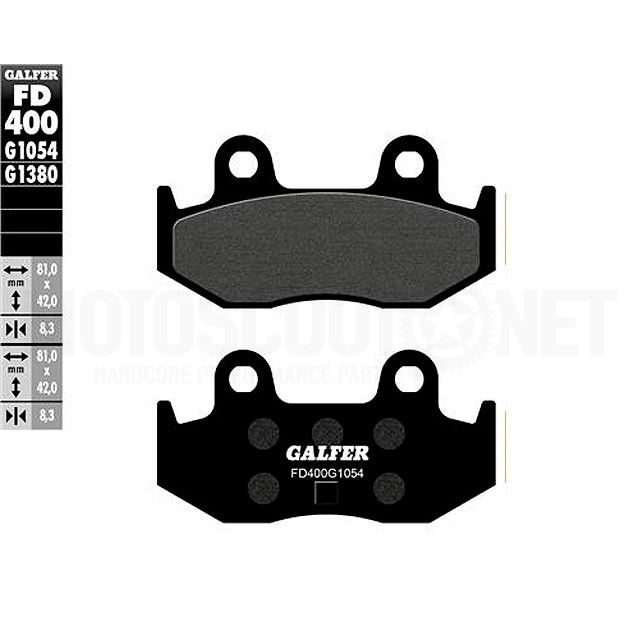 Plaquettes de frein Suzuki Burgman AN 250/400 >1998 Galfer