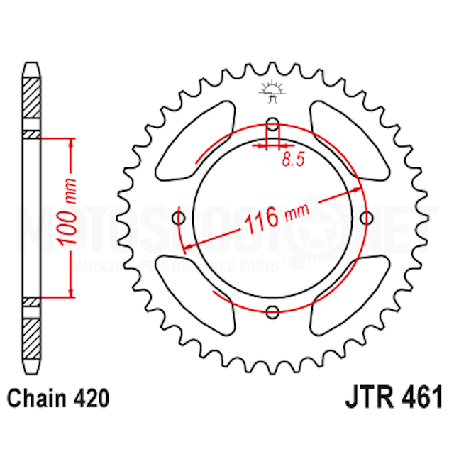 Pignons JT Kawasaki KX 85 2001-21 Z-50 Aluminium Crown