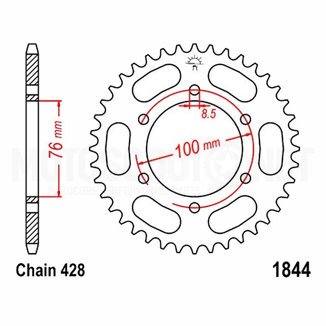 Corona Yamaha Z-52 428 acero JT Sprockets