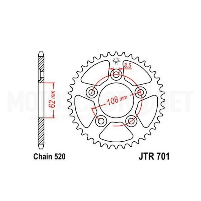 Pignons Crown Cagiva Mito Evolution 125 Z-38 acier JT