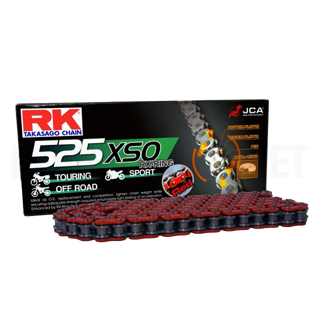 Chaîne RK 525 XSO avec 114 maillons rouge