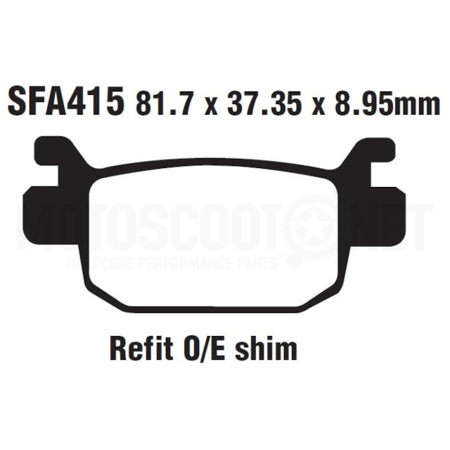 Plaquettes de frein arrière Honda SH 125/300 >2013 EBC HH - fritté