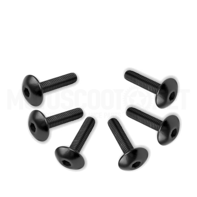 Vparts aluminium vis à six pans creux 6 pcs - noir