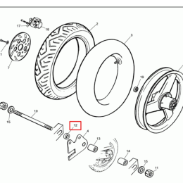 Douille d'écartement pour roue arrière droite Rieju RS1 50