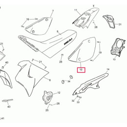 Carénage latéral gauche Rieju RR Spike - rouge