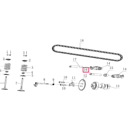 Pitbike échappement arbre de culbuteur Pitbike moteur 190 Zongshen