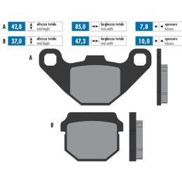 Plaquettes de frein Kawasaki KX / Suzuki RM 80 For Race Polini - organic