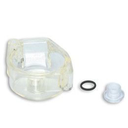 Bol de carburateur Malossi SHA, avec bouchon de gicleur maximum, transparent