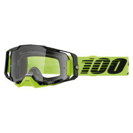 Lunettes de protection Offroad 100% Armega jaune néon - oculaire transparent