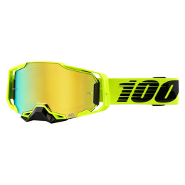 Lunettes de protection Offroad 100% Armega Nuclear Citrus - verre miroir doré