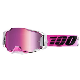 100% Armega Harmony Offroad Goggles - pink mirrored glass