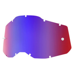 Lunettes Offroad 100% Génération 2 - rouge miroir-bleu