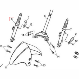 Fourche droite SYM Orbit II 50 / X Pro 50