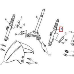 Fourche gauche SYM Orbit II 50 / X Pro 50