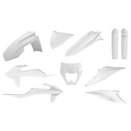 KTM EXC/EXC-F kit plastique avec protecteurs de fourche 20-22 Polisport - blanc