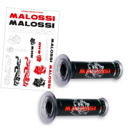 Poignées Malossi noires logo Malossi TRIBAL Ø 30 mod. sans fermeture latérale