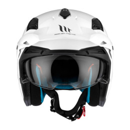 MT Helmets District SV S Solid A0 casque de trial - blanc brillant