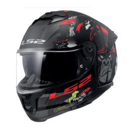 Casque intégral LS2 pour homme FF808 Stream II Angry Monkey noir mat-rouge