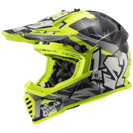 LS2 MX437 Fast EVO Mini Crusher Cross Country Helmet noir-jaune fluo