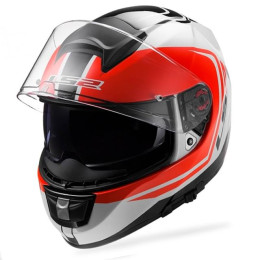 LS2 FF397 Vector FT2 Wake Casque intégral blanc-noir-rouge