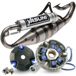 Kit d'échappement Yasuni R Aluminium et Variateur Polini Hi-Speed Minarelli Horizontal