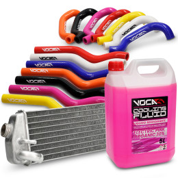 Radiateur Rieju MRT 50 09-17 Allpro tubes et fluide Voca Tech Care Pink 5L