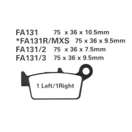 Pastillas de freno traseras FA131TT Carbono off road  EBC