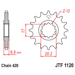 Pignon AM6 Z-13 dents Pignons JT