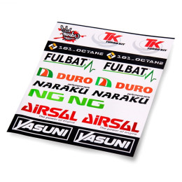 Kit d'autocollants 19 unités différentes sponsoriser fond transparent Naraku
