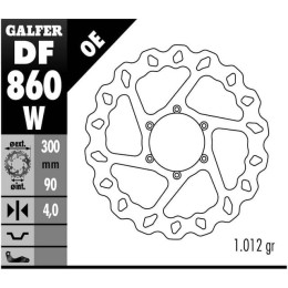 Disque de frein avant Wave Aprilia RS4 125 Galfer